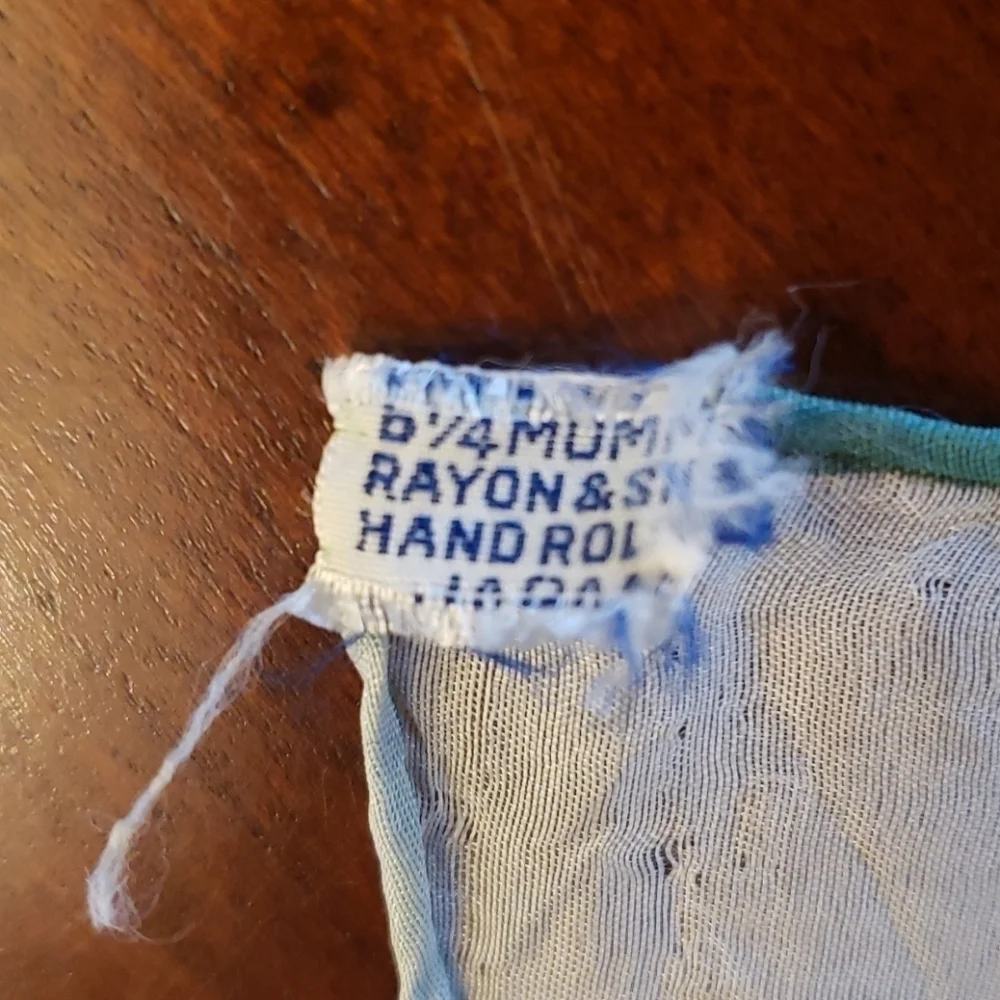 VTG Hand Rolled Silk & Rayon Scarf Fluer-de-lis - Picture 4 of 8